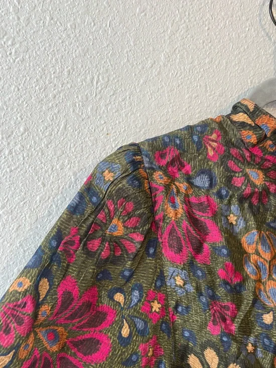 NWT FARM Rio x Anthropologie Mock Neck Abstract Floral Dress Small - Picture 9 of 12